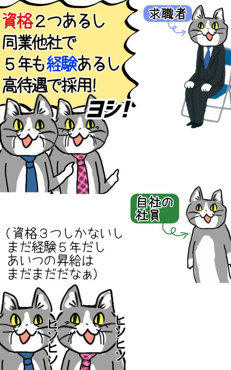 いい人材が他社に流出する弊社の図 #現場猫 https://t.co/FhbFTY2gv6