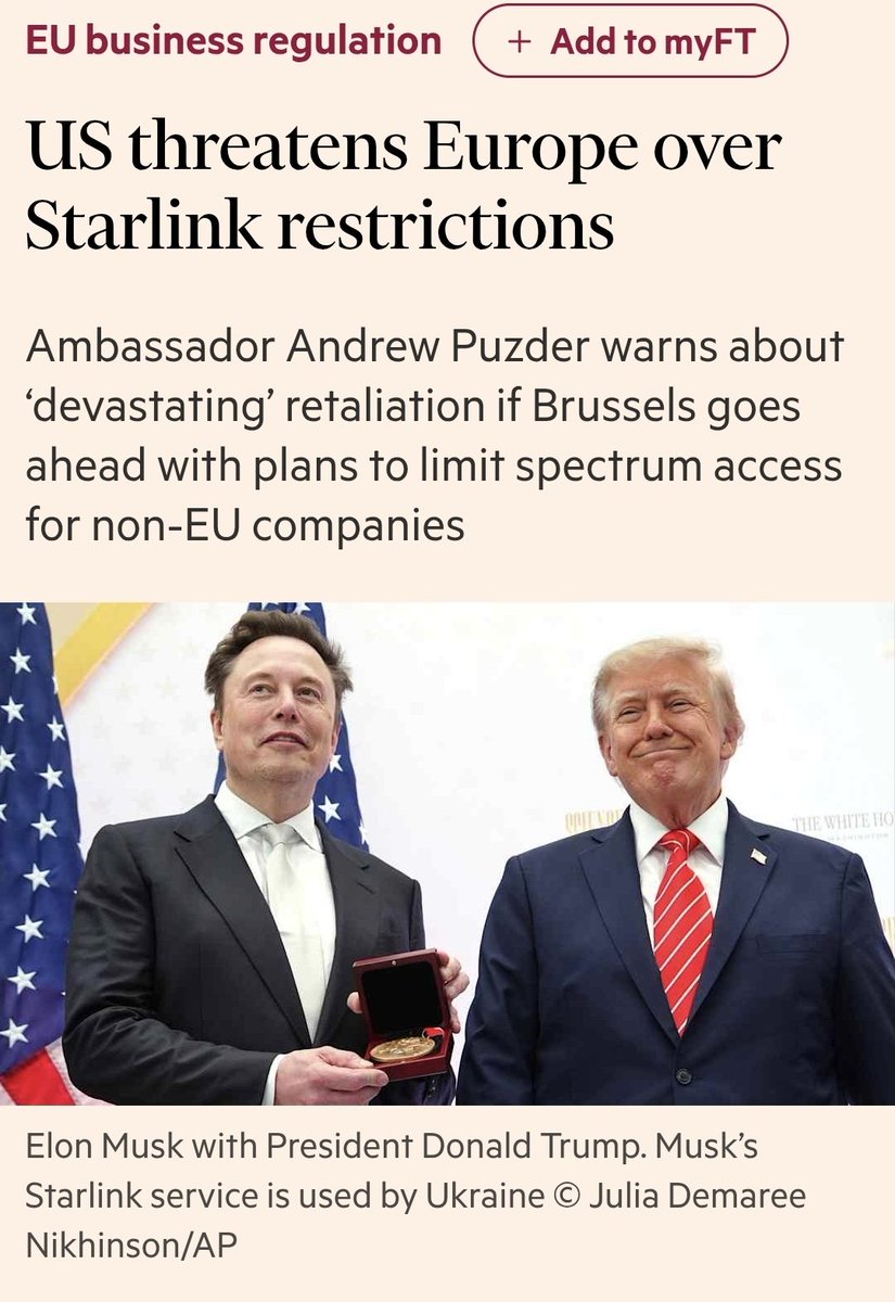 Le chantage n'aura pas été long à venir. Tirant les conséquences de la baisse de bande passante de starlink en Ukraine, la Commission propose de réserver le spectre hertzien en priorité aux opérateurs satellitaires eu…