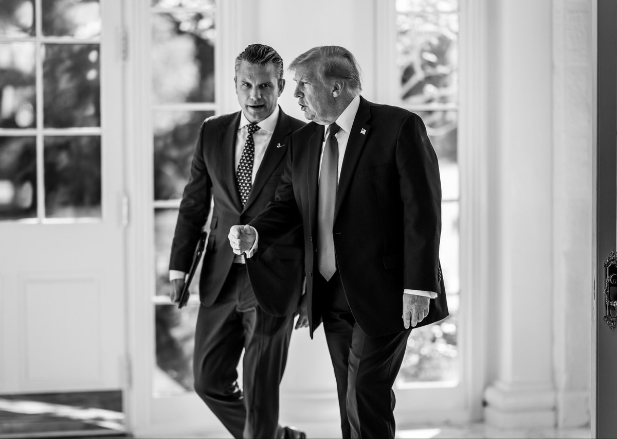 Our Commander-in-Chief (today). He never stops working. He never backs down. He puts America First, always. Honored to serve him — and our great Warriors. https://t.co/A8tfr0brn8