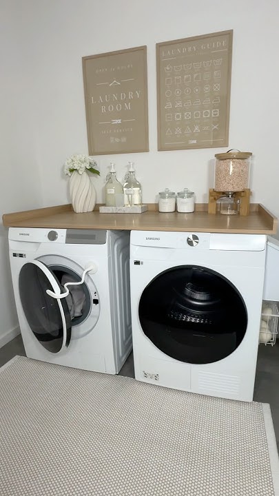 Laundry room setup 🧺🤎✨ #asmr #laundryroom #laundrytok #amazonfinds #organizedhome