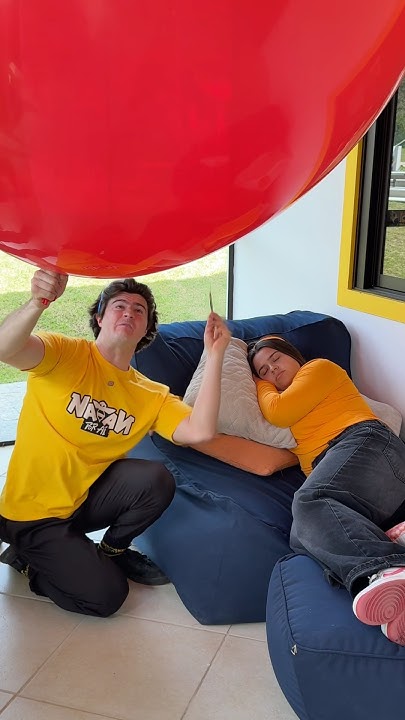 Waking Up My Friend with Balloons